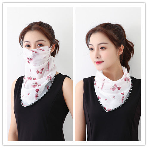 Summer Thin Hanging Ear Multifunctional Gauze Scarf