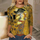 Digital Printing Loose Casual Ladies T-shirt