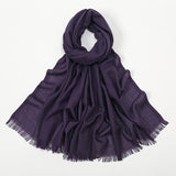 Flat Slub Cotton Solid Color Scarf Breathable Monochrome