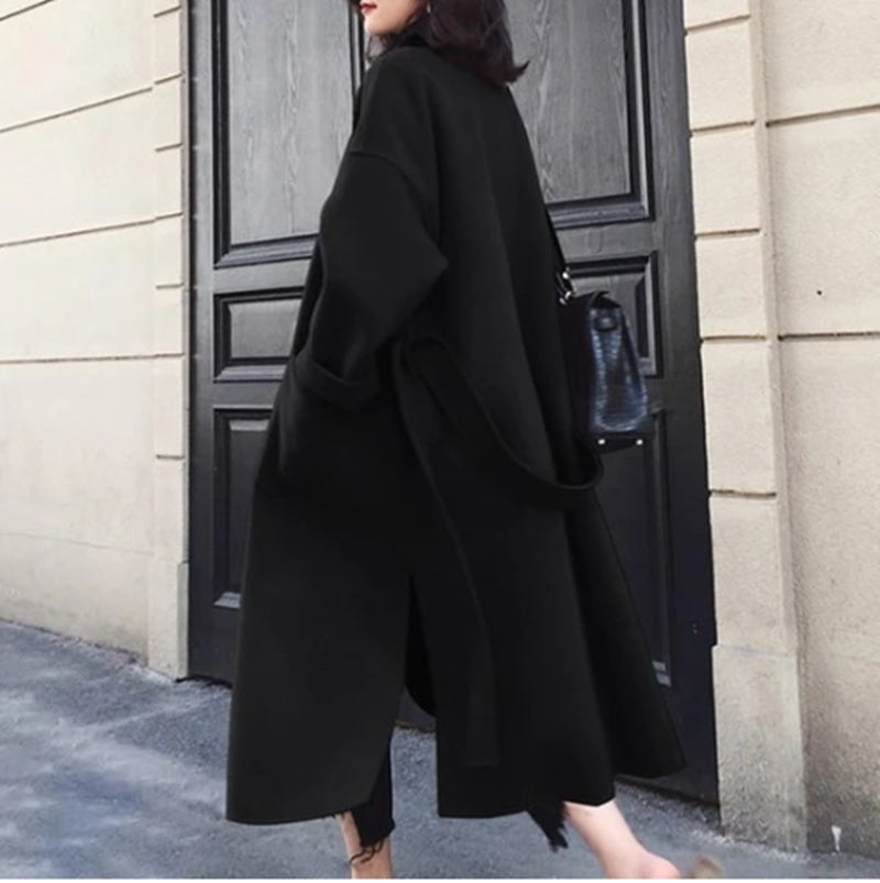 Over-the-knee All-match Mid-length Wool Coat