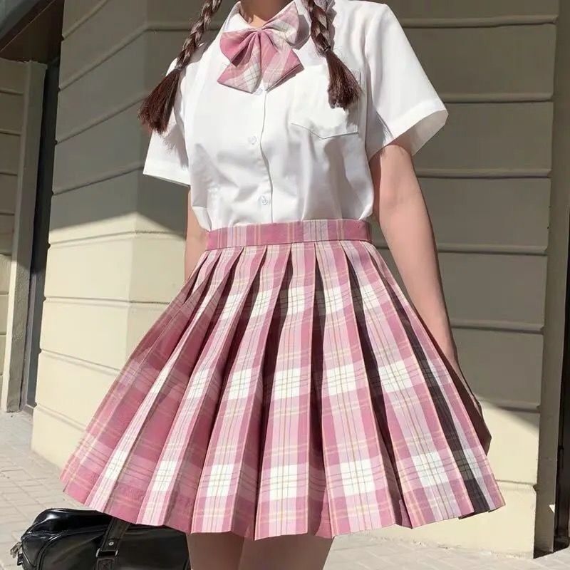 Student Jk Plaid Skirt Preppy Style Skirt