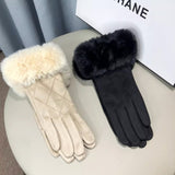 Fleece Lined Padded Warm Keeping Touch Screen Gloves Outdoor Cold-proof Gloves