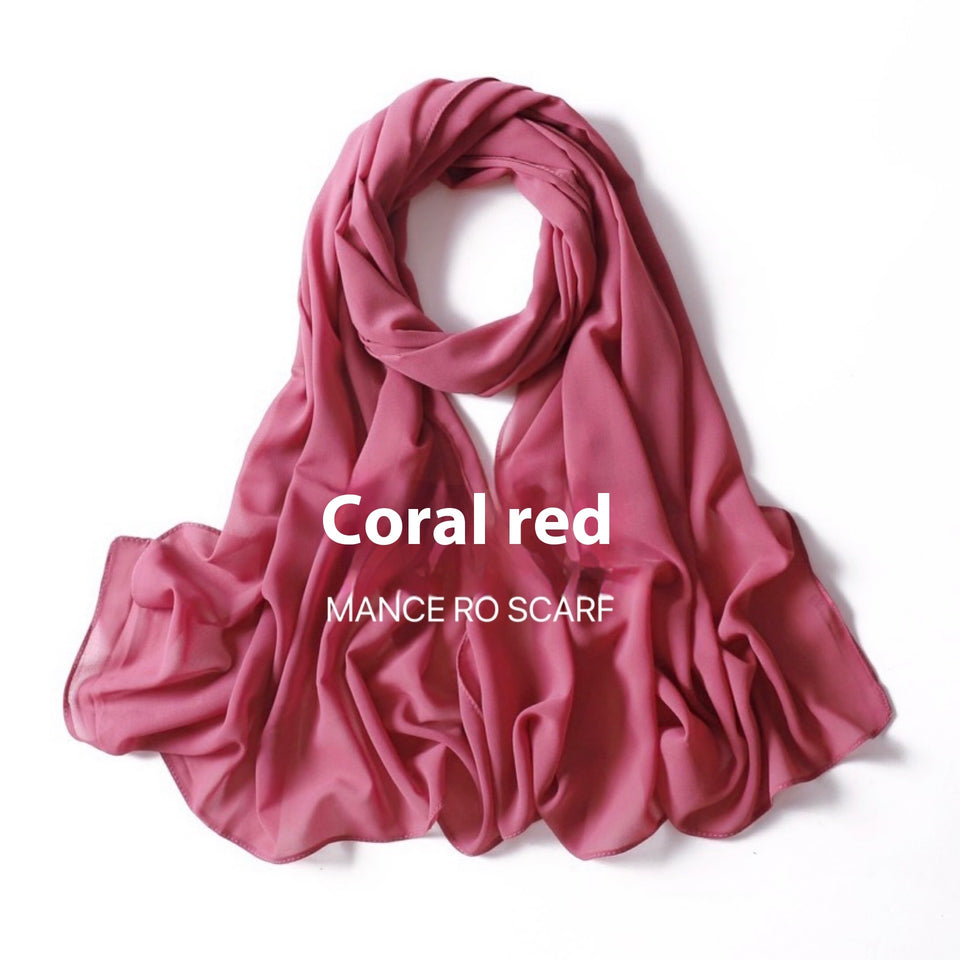 Pure Color Pearl Chiffon Scarf Headcloth Veil Chiffon Scarf