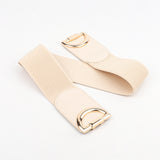 Elastic A Pair Of Buckles Wide Belt Women