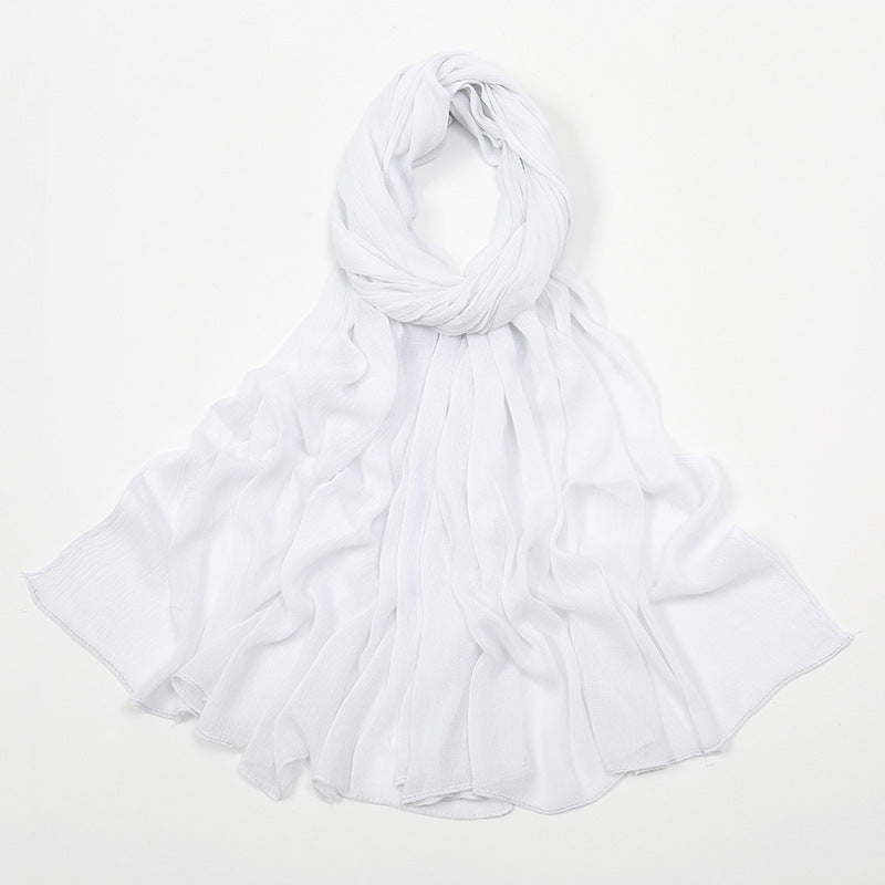 Curling Rayon Wrinkle Scarf Women's Simple Toe Cap