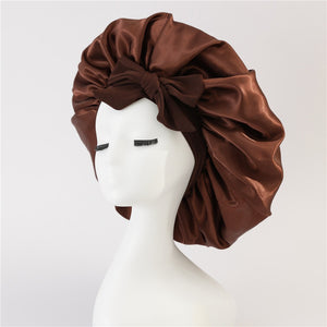 Satin Ribbon Round Bow Elastic Nightcap