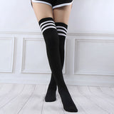 Ladies' Socks Spring and Autumn Stripes Three Bars College Wind Socks Japanese Over-the-Knee Socks Women