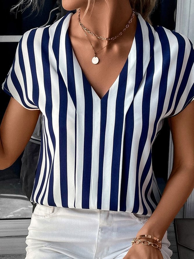 Striped Loose Printed Top For Women