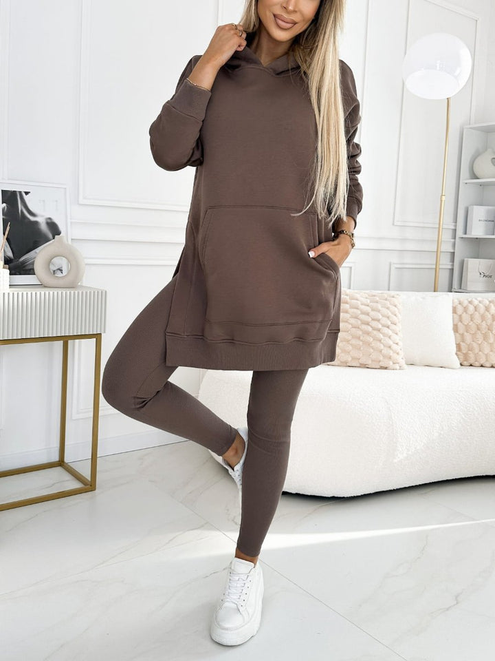 Sports Casual Hooded Sweater Thickened Underwear Leggings Two-piece Suit