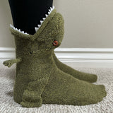 Funny Shark Chameleon Cartoon Socks