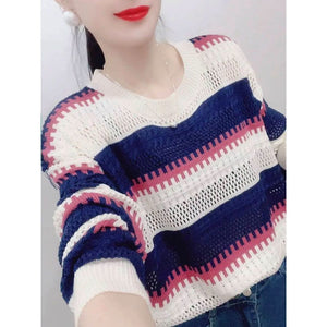 Rainbow Striped Sweater For Women Spring And Autumn