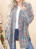 Autumn And Winter New Women's Tassel Long-sleeved Top Loose Casual Plaid Shirt Coat Women