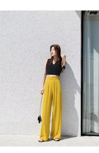 Chiffon Straight-leg Pants Loose Flattering Mopping Pants Fashion