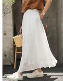 Women's Fashion Temperament Solid Color Skirt