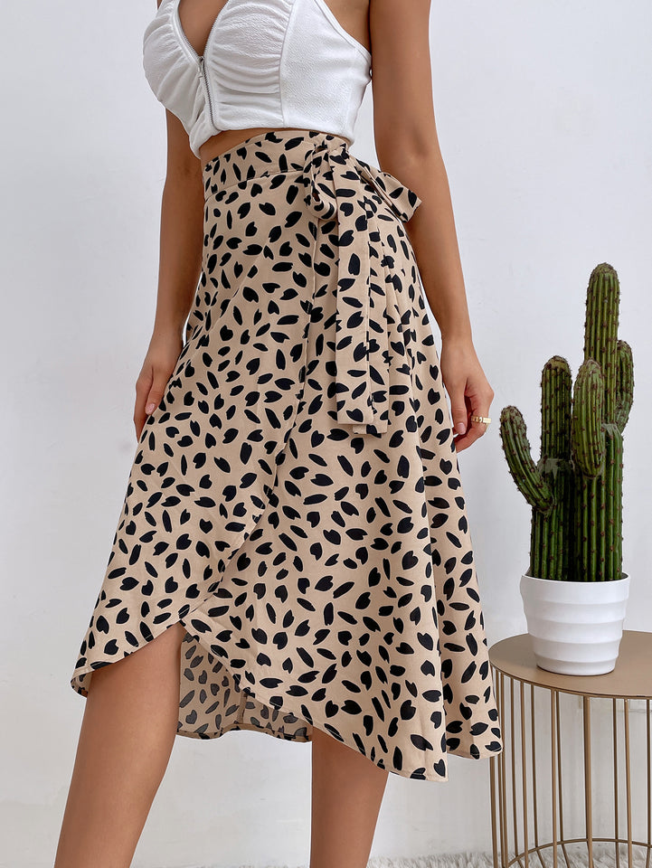 Elegant Polka Dot Print Ladies' Dress