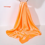 Pure Color Silk Scarf Artificial Silk 90cm Shiny Satin Shawl