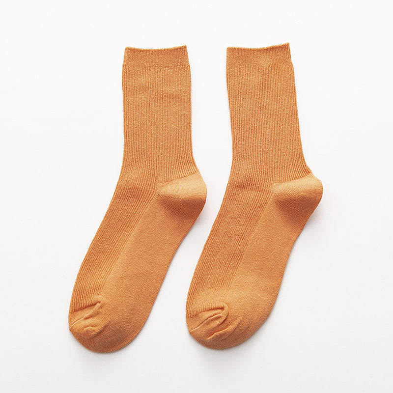 Summer Candy Color Solid Color Mid-calf Length Socks