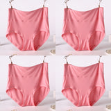 Women Underwear Soft Viscose Solid Color High Waist Panties 4pcs A Lot