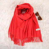 Women's Fashionable All-match Cashmere Tassel Double-sided Scarf