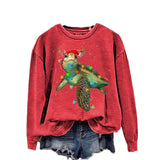 Women's Sweater 3D Digital Christmas Series Printed Crew Neck Sweatshirt