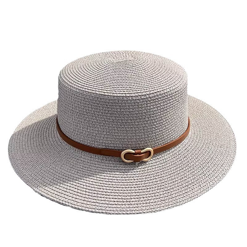 Flat Straw Hat Women's Summer Seaside UV Protection