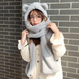 Cute winter plush scarf in autumn and winter