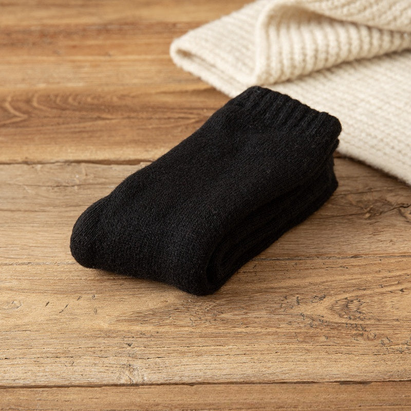 Winter Warm Padded Extra Thick Fleece Lined Fur Selvedge Female Middle Tube Socks