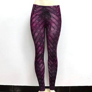 High Waist Iron Weave Print Push Up Yoga Workout Leggings