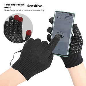 USB Heating Electric Heating Gloves Thermal Thickened Knitting