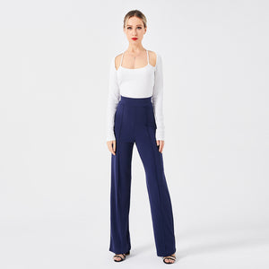 Solid Color Casual Pants Slim, High-waisted Bell Bottoms