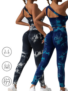 2pack Tie-dye Yoga Pants Seamless Yoga Pants