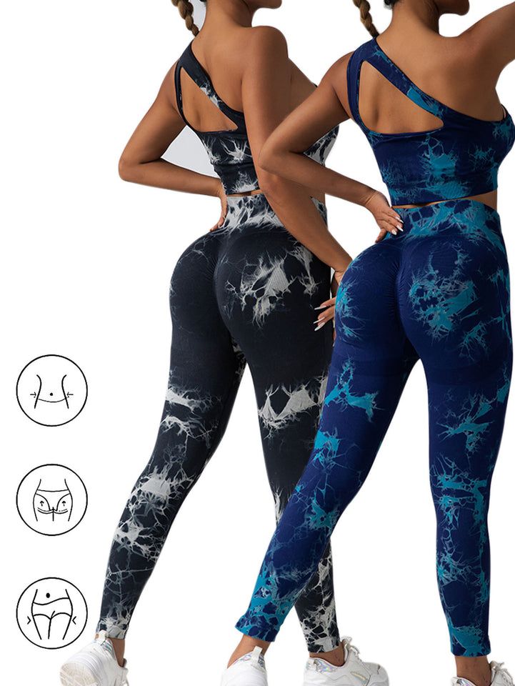 2pack Tie-dye Yoga Pants Seamless Yoga Pants