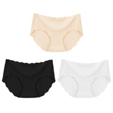 3Pcs Seamless Underwear Silk For Women Panties Lingerie Sexy