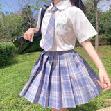 Student Jk Plaid Skirt Preppy Style Skirt