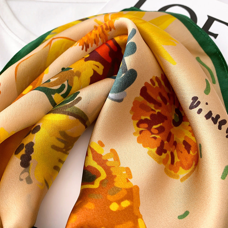 Fashion Lady Sunflower Vintage Scarf