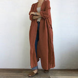 Women's Casual Long Sleeved Long Trench Coat