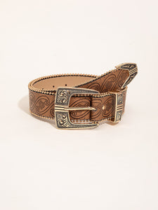 Retro Pattern PU Belt Western Style Women's Belt