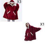 Men And Women Can Wear Zipper Flannel Lazy Blanket