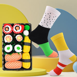 Creative Sushi Mid-calf Combed Cotton Socks Boxed Christmas