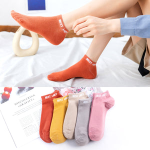 Women's Double Needle Solid Color Cotton Short Ankle Socks