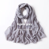 Pure Color Pearl Chiffon Scarf Headcloth Veil Chiffon Scarf