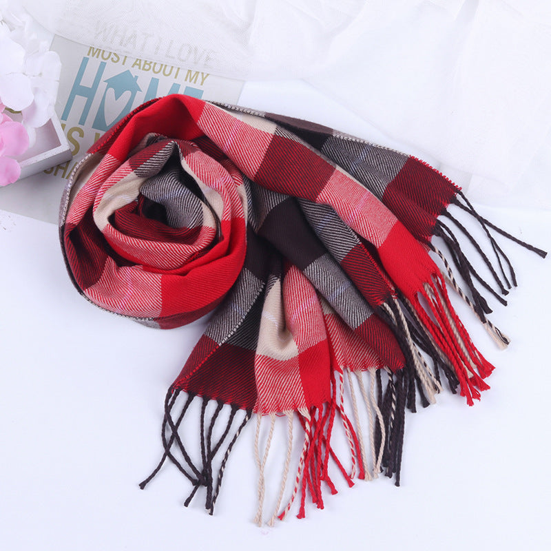 Autumn And Winter British Style Plaid Scarf Winter