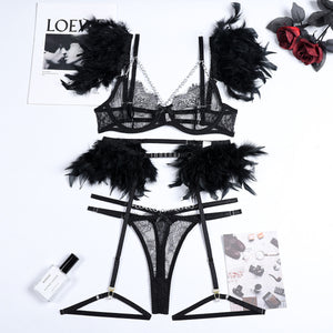 Christma Chains Lace Sexy Lingerie Women Underwear Bra Pa