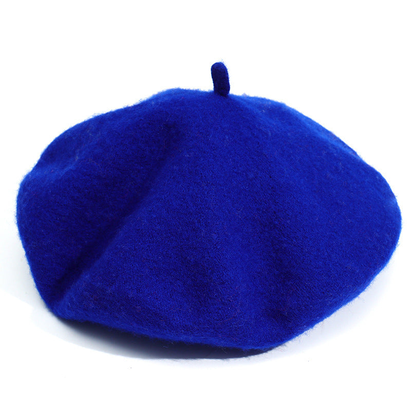 Artistic Wool Candy Color Painter Cap Fashionable Warm Hat