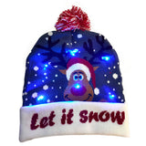 LED Christmas Hat Sweater Knitted Beanie Christmas Light Up Knitted Hat Christmas Gift  Kids Xmas New Year Decorations