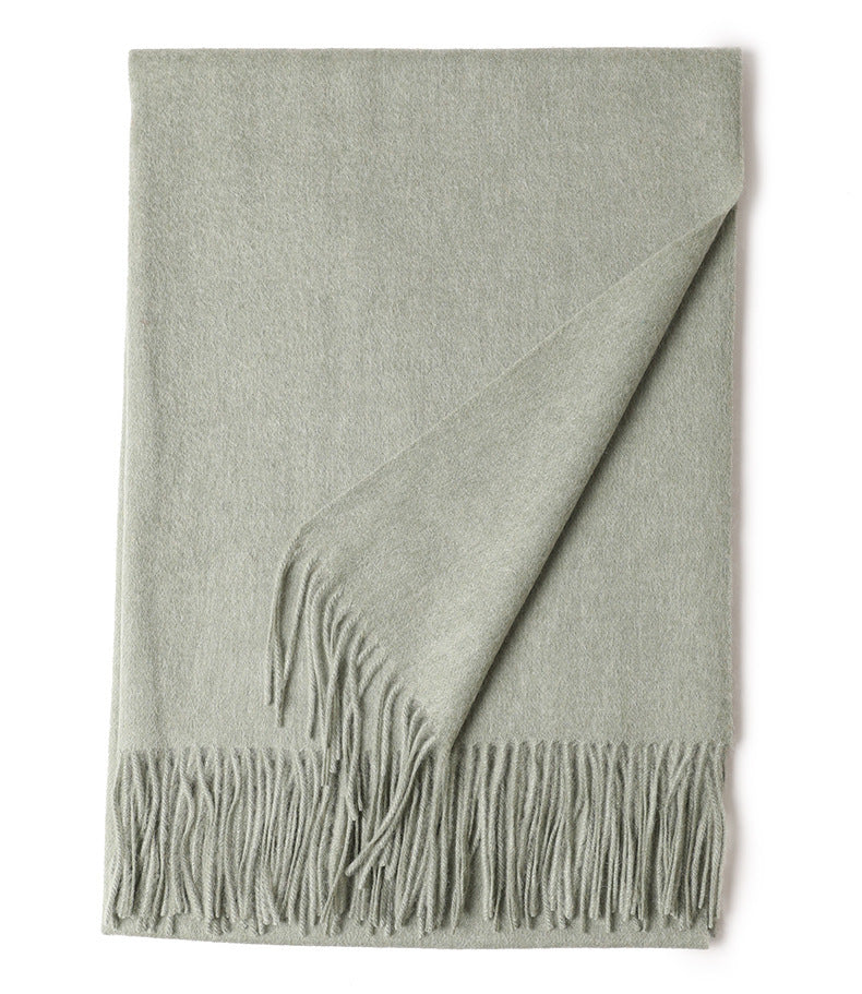 New Solid Color Wool Long Beard Warm Tassel Scarf Thick