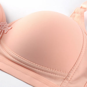 Thin Wireless Seamless Cotton Bra Large Size Cotton Full Cup Chest-flattering Small Mother Middle-aged And Elderly Women's Underwear