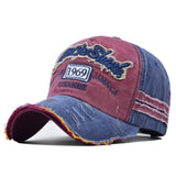 Ripped Retro Duck Tongue Stitching Letters Baseball Hat