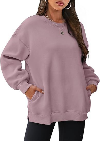 Women's Round Neck Pullover Oversized Loose Velvet Long Sleeve Sweatshirt