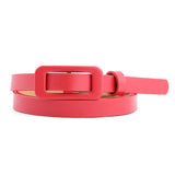 Solid Color Women's Nude Pu Small Belt